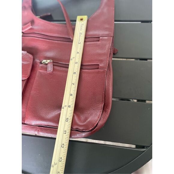 Jp Ourse Traveler Leather Crossbody Bag Organizer Shoulder Bag Red Everyday - Picture 3 of 14